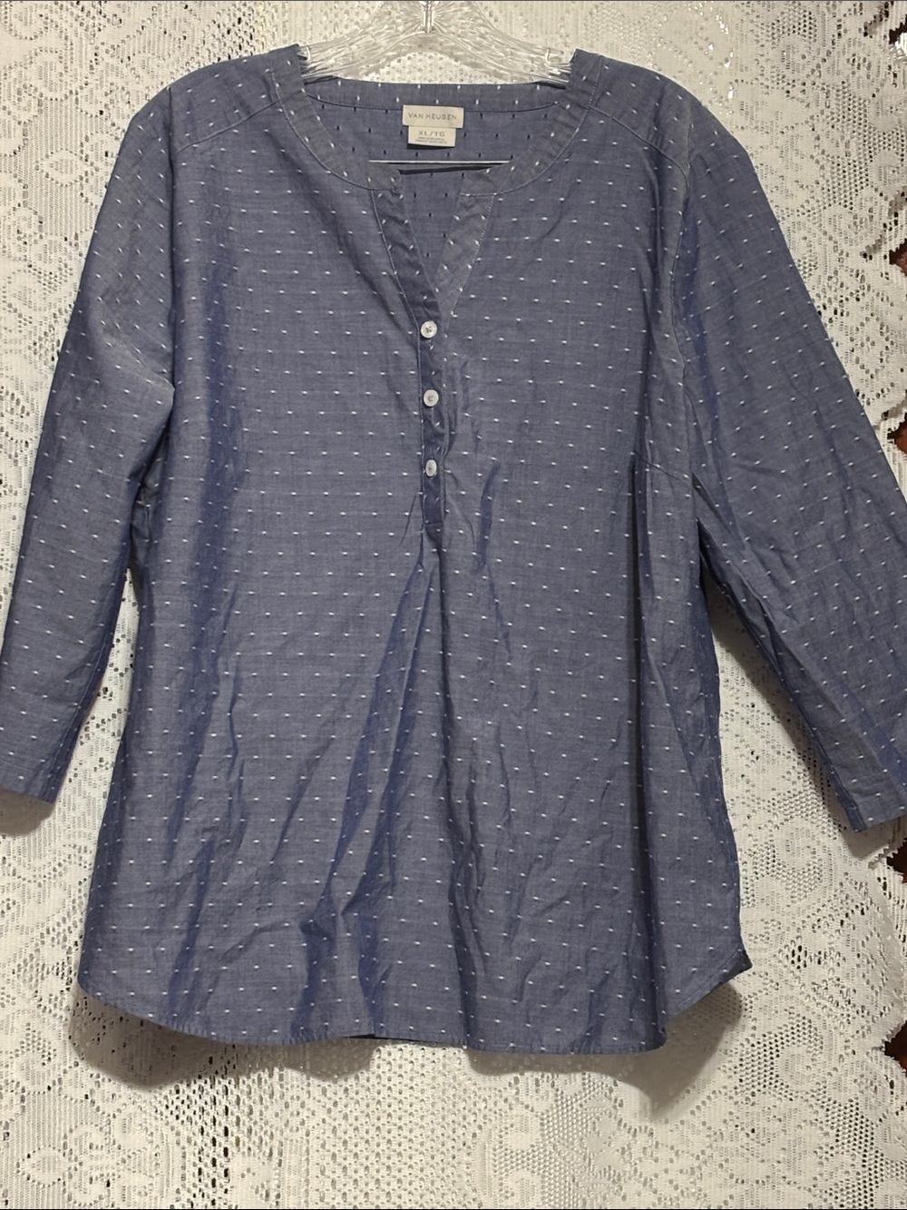 Van Heusen Blue Dot Henley Tunic